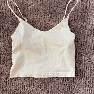 Cream Spaghetti Strap Top Built in bra cami
